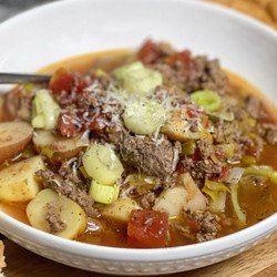 Comforting Ground Beef Stew With Leeks