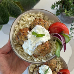 Greek Chicken Meatball Bowls