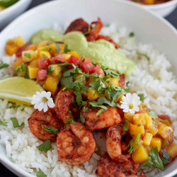 Blackened Shrimp Bowl With Cilantro Lime Dressing