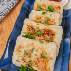 Cheesy Breakfast Dumplings + Chili Oil Ketchup