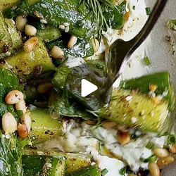 Crunchy Spiced Cucumber Salad With Creamy Herbed Whipped Ricotta &amp; Feta