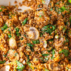 Mediterranean Mushroom &amp; Rice Stir-fry (quick And Healthy)