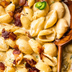 Homemade Bacon Shells And Cheese