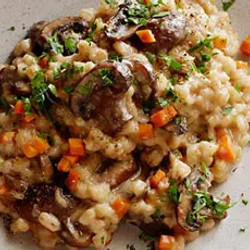 Slow Cooker Mushroom Barley Risotto