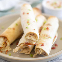 Baked Chicken Bacon Ranch Taquitos