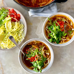 Hot And Sour Soup With Savoy Cabbage And Bean Sprouts