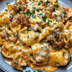 The Best Loaded Cajun Alfredo Tortellini Skillet Recipe