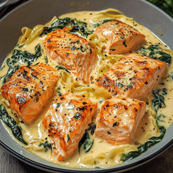 Easy Creamy Salmon Florentine