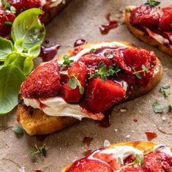 Strawberry Jam With Honey Whipped Goat Cheese