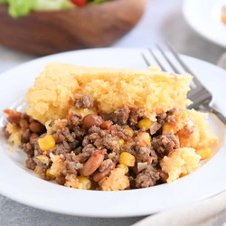 Cowboy Dinner {cornbread Beef And Bean Casserole}