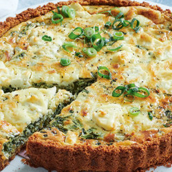 Cheese, Spinach And Sour Cream Quiche jatz crust