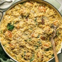 Cacio E Pepe Chicken Meatball Skillet