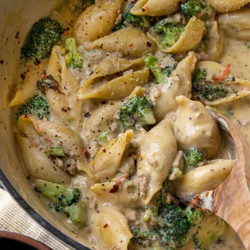 Lemon Ricotta Ground Turkey Pasta With Broccoli