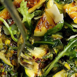 Charred Zucchini Salad With Lemon, Basil &amp; Pistachio Oil