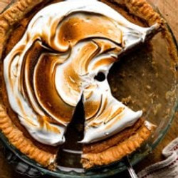 Bourbon Sweet Potato Pie With Marshmallow Topping