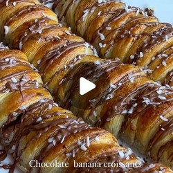 Chocolate Banana Boats Wrapped In Puff Pastry Croissant
