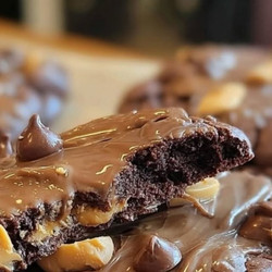 Dark Peanut Butter Yogurt Chocolate Brownie Cookies