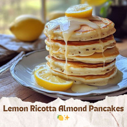 Lemon Ricotta Almond Pancakes