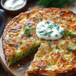 Crispy Cabbage Pie With Dill Cream Sauce