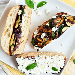 Grilled Courgette &amp; Herbed Ricotta Sandwiches