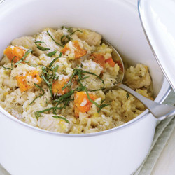 Oven-baked Pumpkin, Leek &amp; Chicken Risotto Recipe