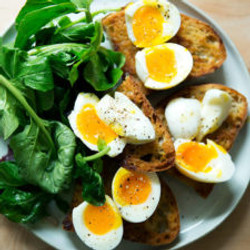 Olive Oil &amp; Vinegar Toast + Soft-boiled Eggs