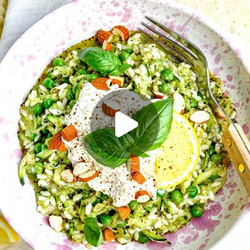 Risotto Met Courgette, Burrata &amp; Pesto
