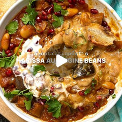 Harissa Aubergine Beans