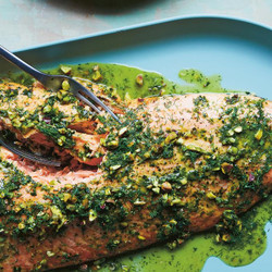 Baked Salmon With Orange, Dill And Pistachio