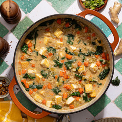 Coconut Ginger Tofu And Rice Soup
