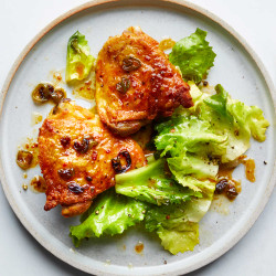 Skillet Hot Honey Chicken With Hearty Greens