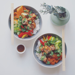Vegan Low Fodmap Crispy Tofu Salad With Sticky Almond Butter Dressing