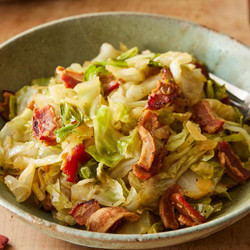 Fried Cabbage With Bacon, Onion, And Garlic