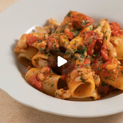 Seafood Pasta With Cuttlefish And Cherry Tomatoes