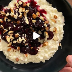 Risalamande - Almond Rice Pudding With Cherry Sauce dessert