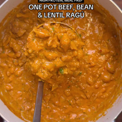 One Pot Beef, Bean &amp; Lentil Ragú