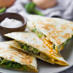 Broccoli Cheddar Breakfast Quesadillas
