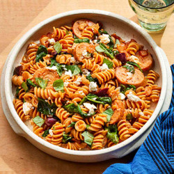One-pot Spinach, Chicken Sausage &amp; Feta Pasta