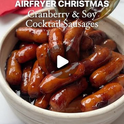 Air Fryer Cranberry &amp; Soy Cocktail Sausages