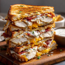 Cheddar Bacon Ranch Chicken Melt Sandwich