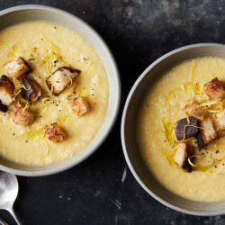 Creamy Cauliflower Soup With Rosemary Olive Oil