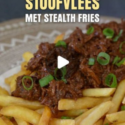 Stealth Fries With Caribbean Stew Meat