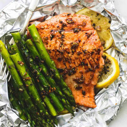 Herb Butter Salmon And Asparagus Foil Packs