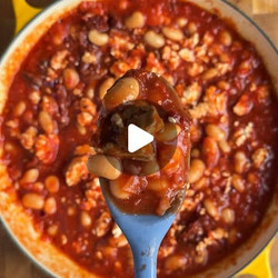 One Pan Smokey Tomato Beans with Roasted Aubergine