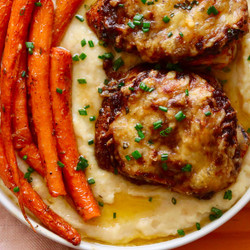 French Onion Chicken Thighs With Gruyere Mashed Potatoes