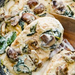 Creamy Parmesan Garlic Mushroom Chicken