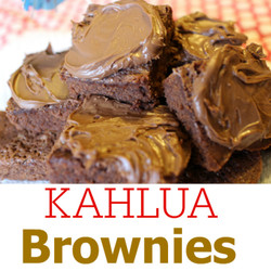 Salted Caramel-Frosted Kahlua Fudge Brownies