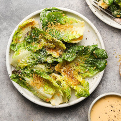 Little Gem Caesar Salad With Panko Breadcrumbs