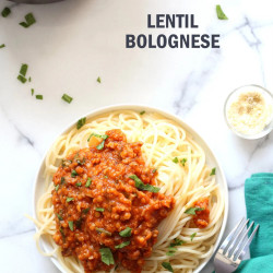 Lentil Bolognese with Spaghetti