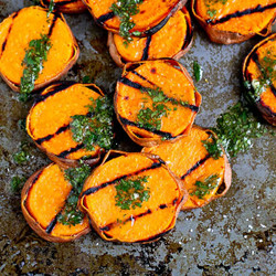 Grilled kumera Sweet Potatoes With Cilantro Vinaigrette